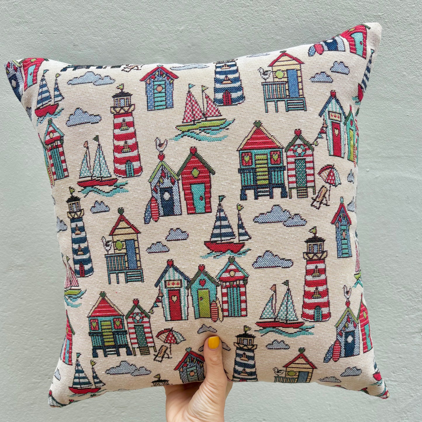 Seaside Tapestry Style Cushion