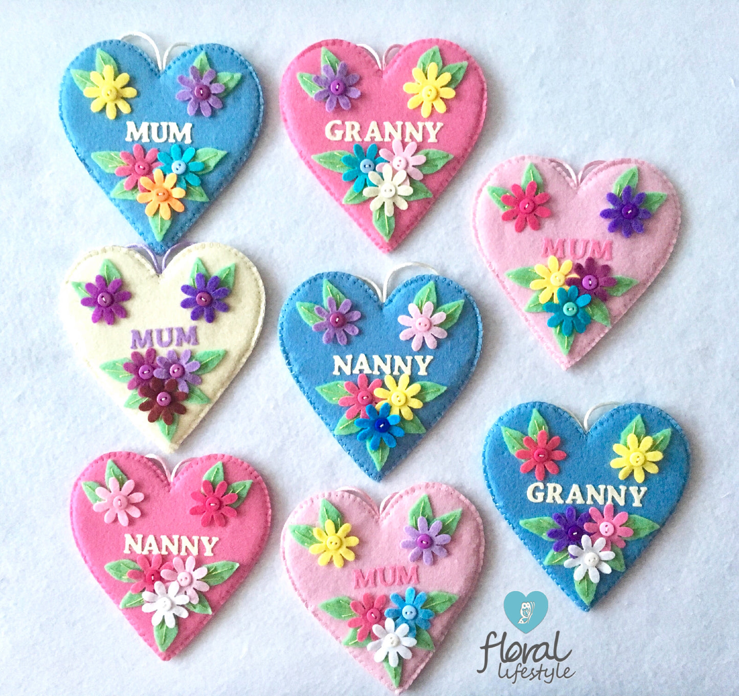 Hand stitched Mother’s Day heart