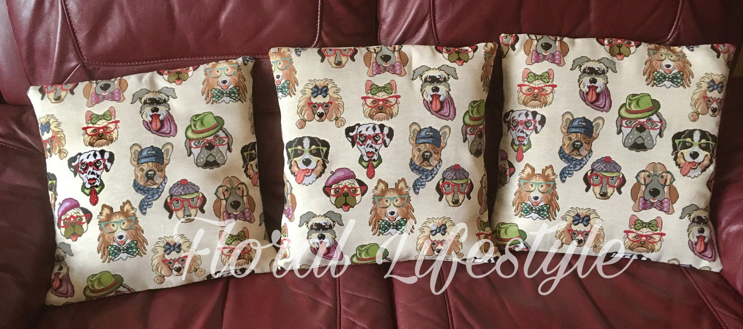 Dog Tapestry Style Cushion