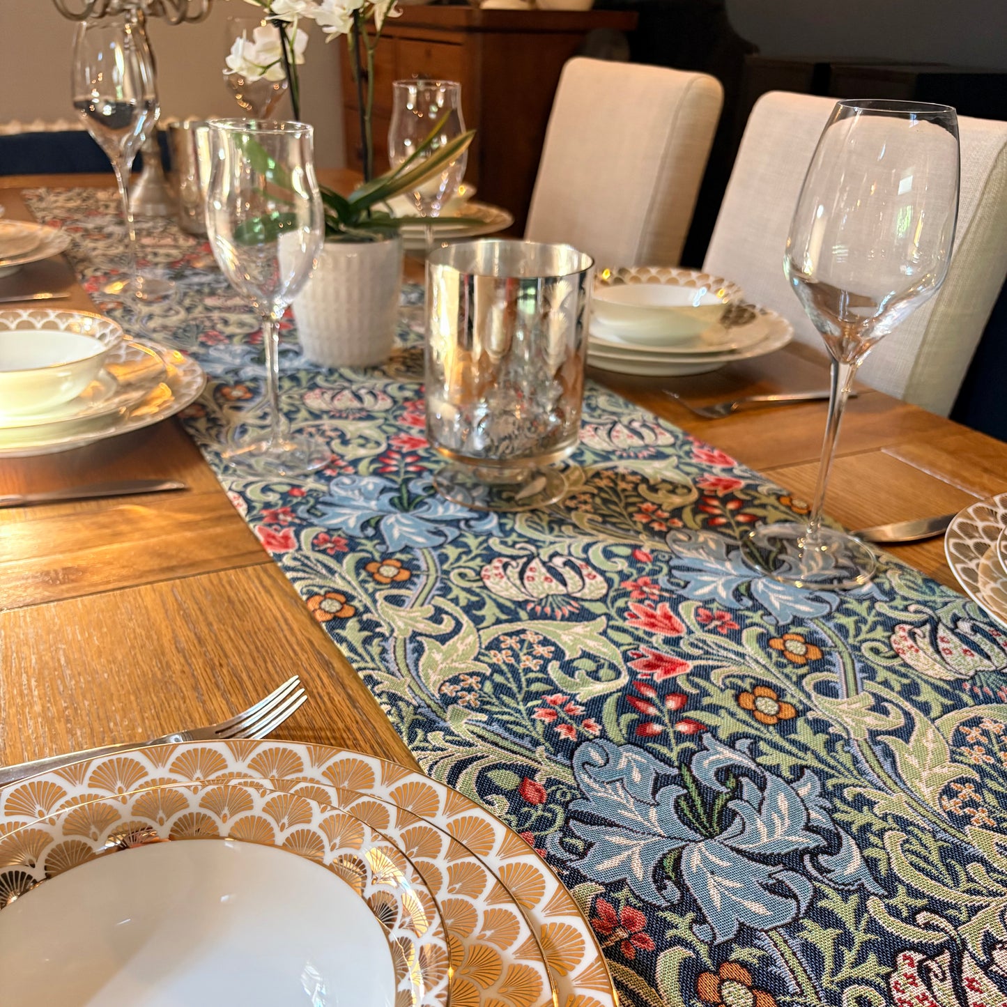 William Morris Table Runner - Golden Lily