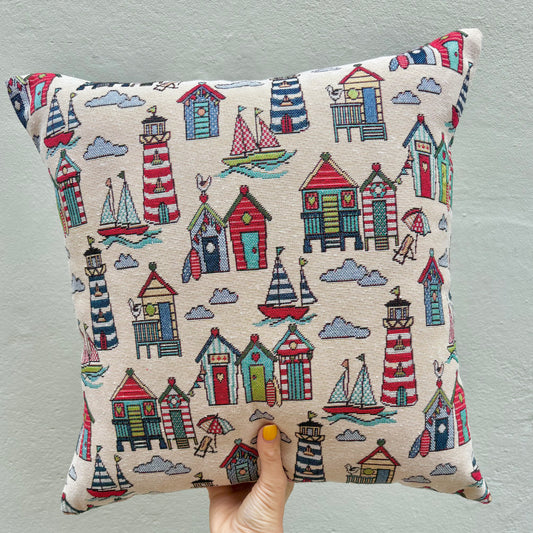 Seaside Tapestry Style Cushion