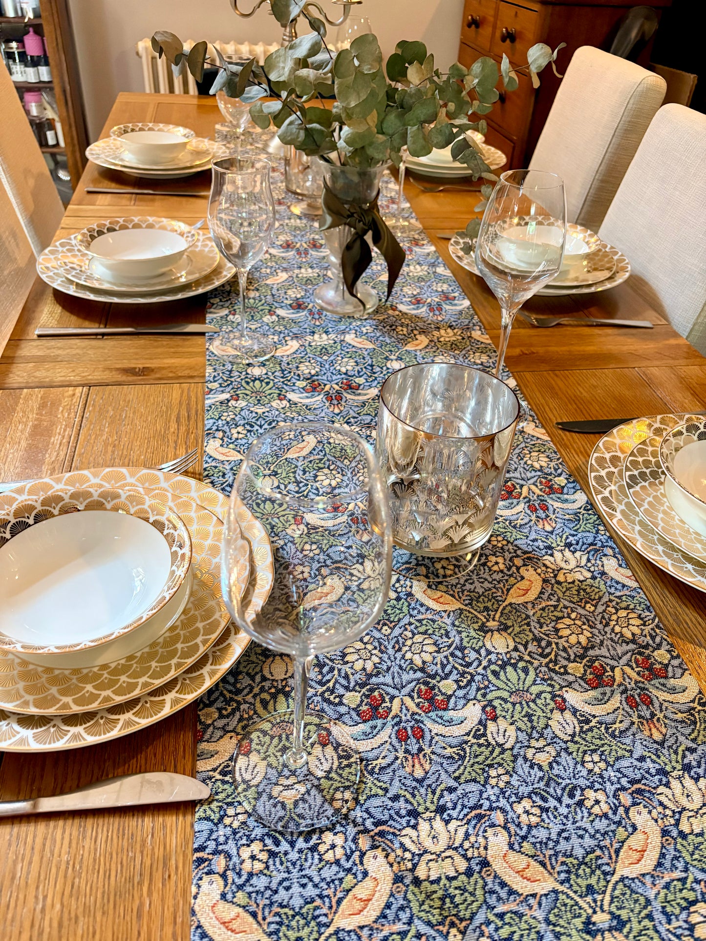 William Morris Table Runner - Strawberry Thief