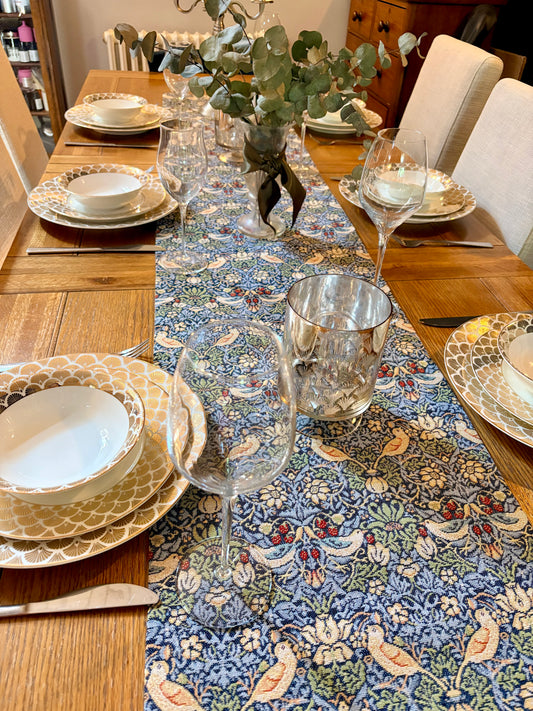 William Morris Table Runner - Strawberry Thief