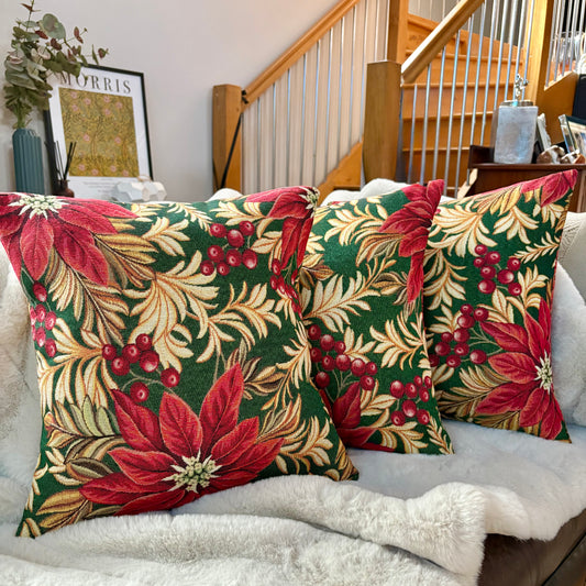 Poinsettia Tapestry Cushion