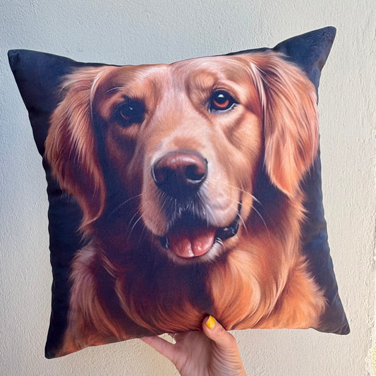 Golden Retriever Velvet Cushion