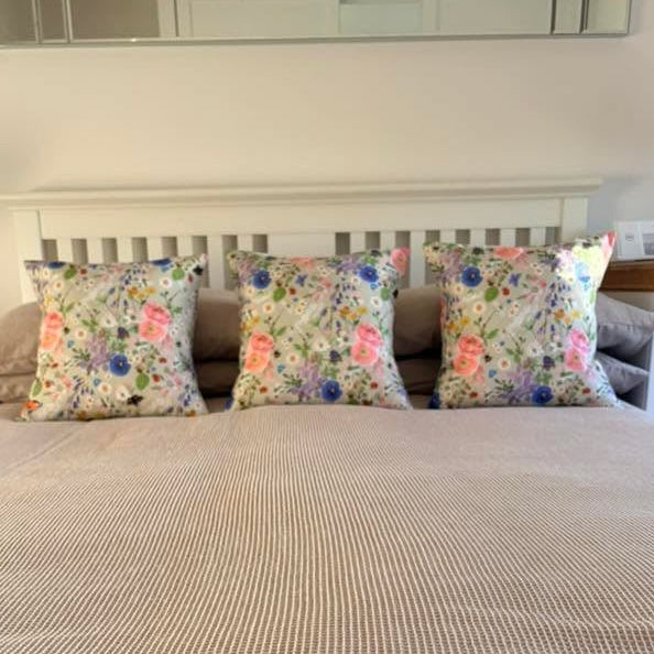 'Homegrown' - Floral and Wildlife Cushion *PRE ORDER*