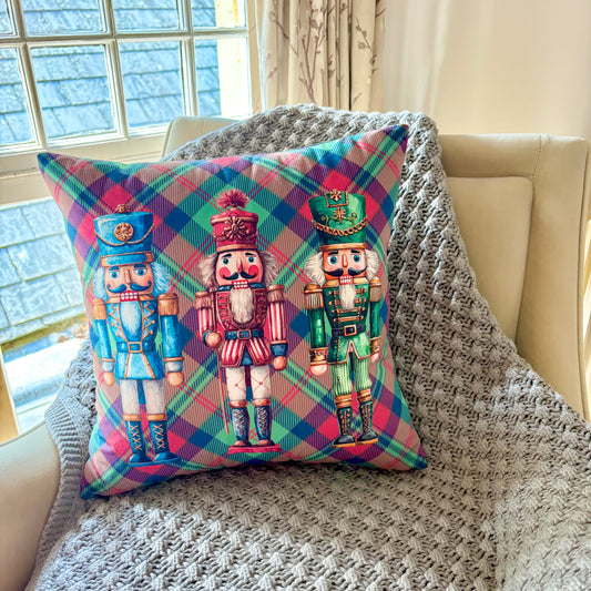 Tartan Nutcracker Velvet Cushion