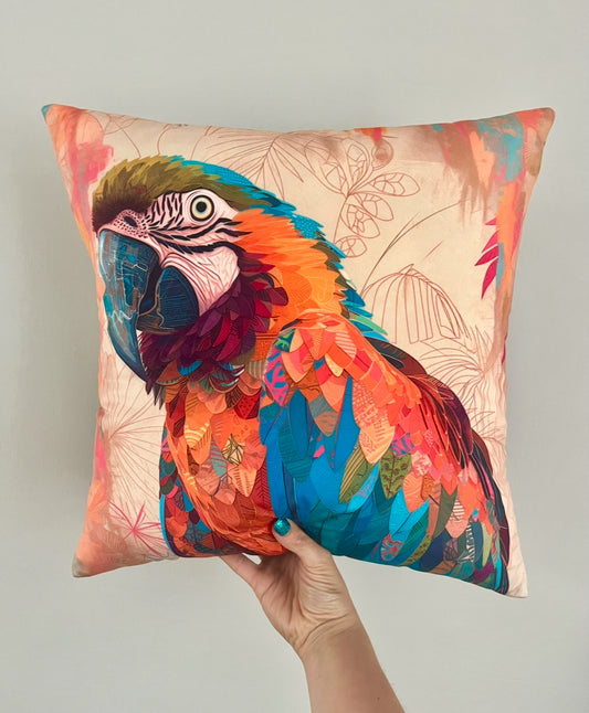 Parrot Velvet Cushion