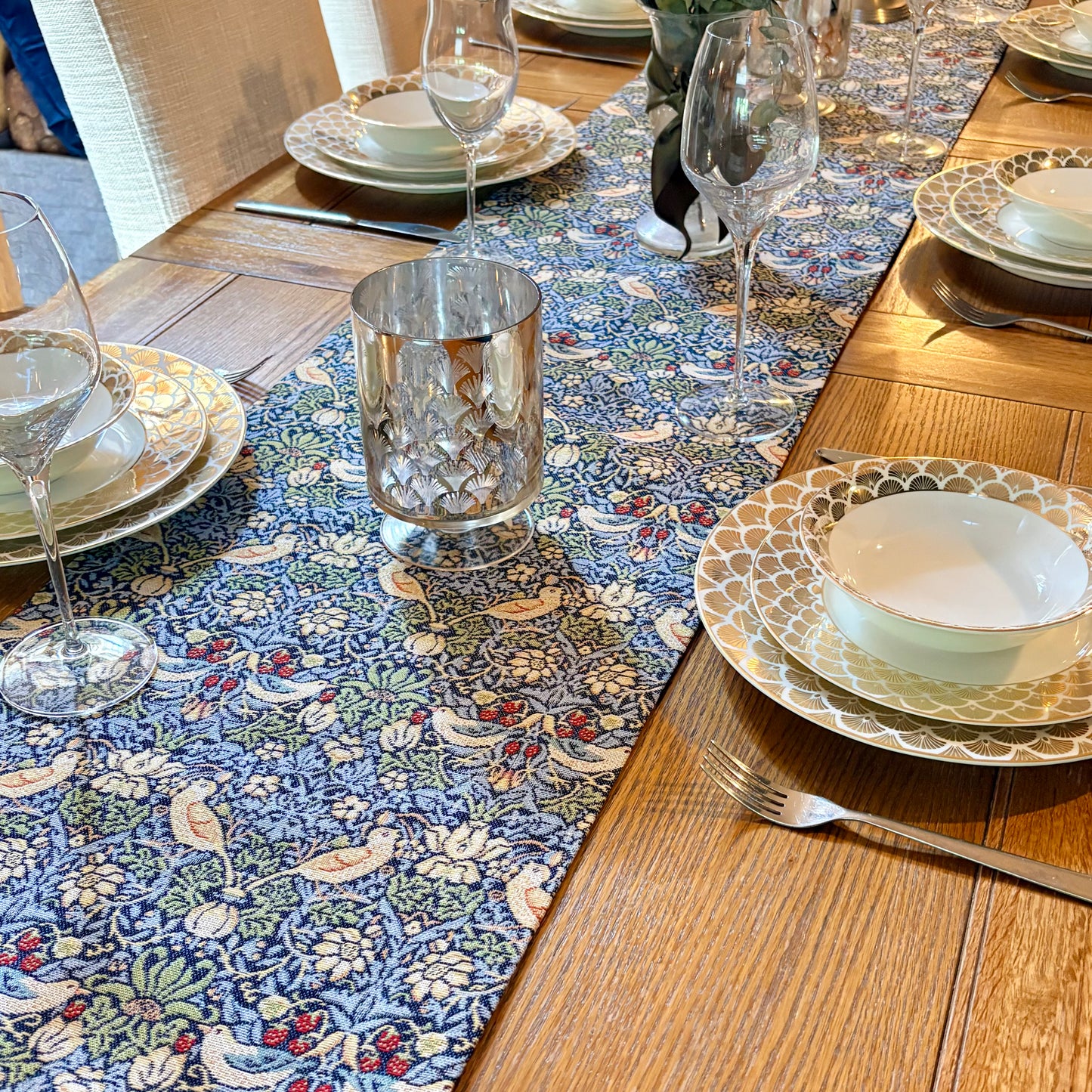 William Morris Table Runner - Strawberry Thief