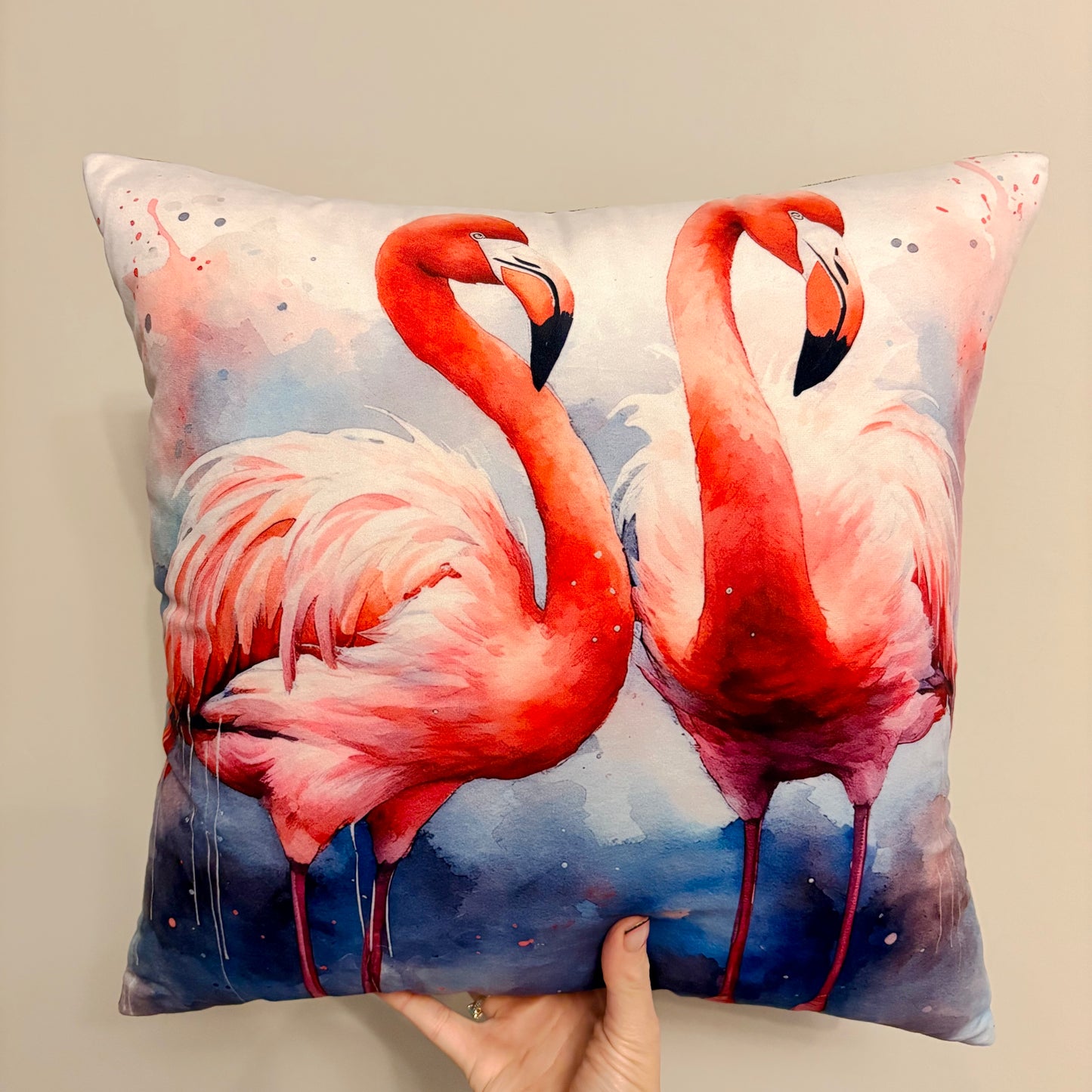 Flamingo Velvet Cushion