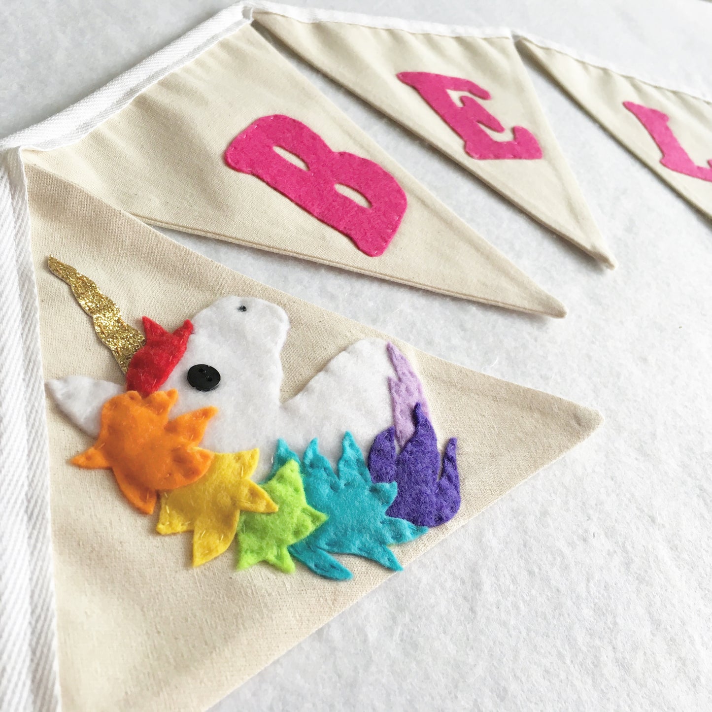 Unicorn theme - Personalised name bunting