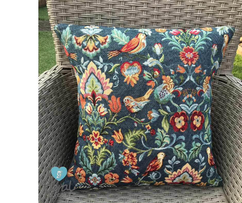 Birds Tapestry Style Cushion
