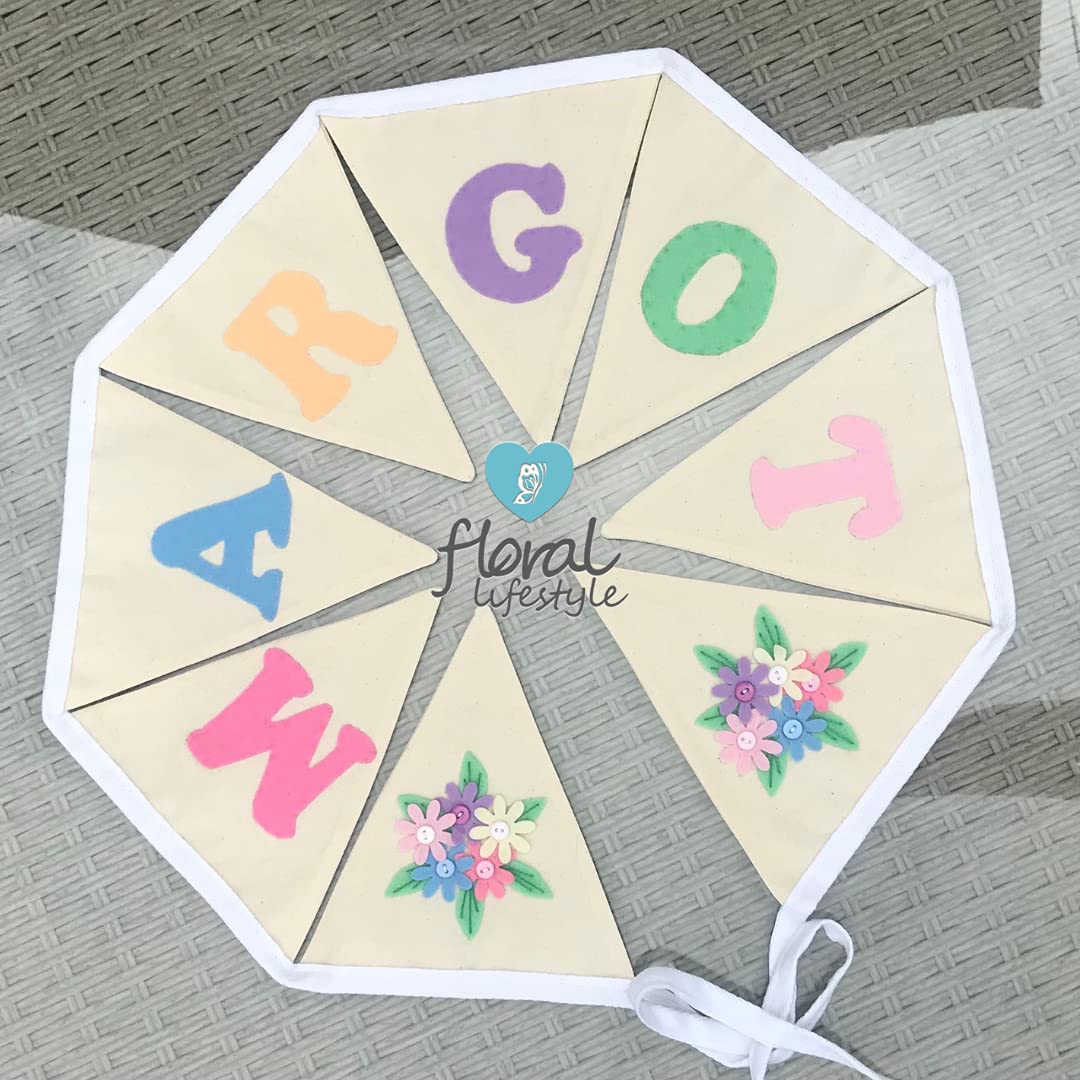 Floral theme - Personalised name bunting
