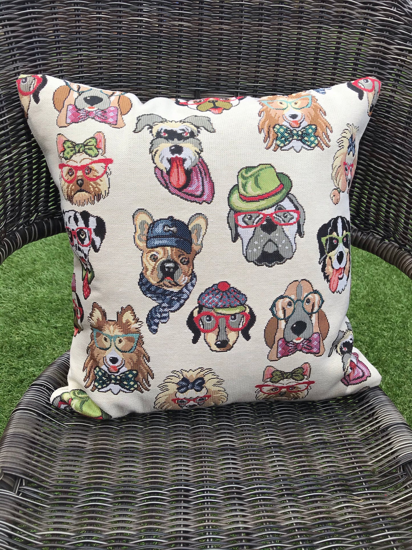 Dog Tapestry Style Cushion