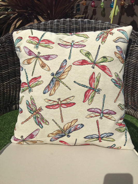Dragonfly Tapestry Style Cushion