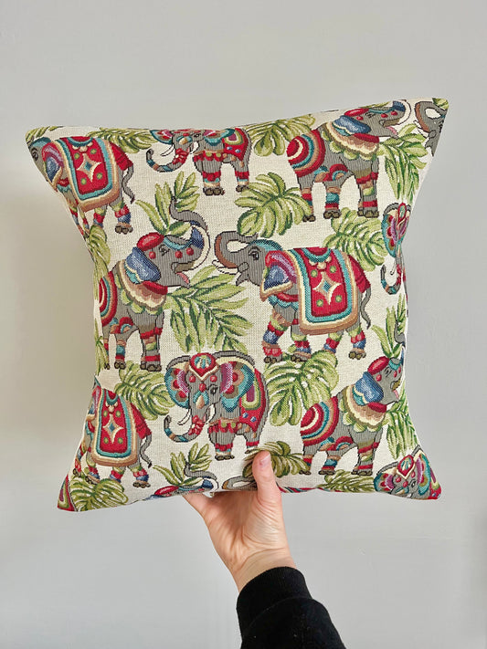 Elephant Tapestry Style Cushion
