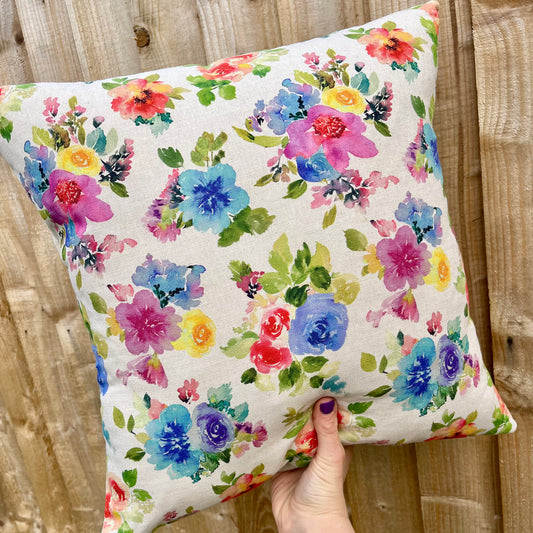 Bright floral cushion