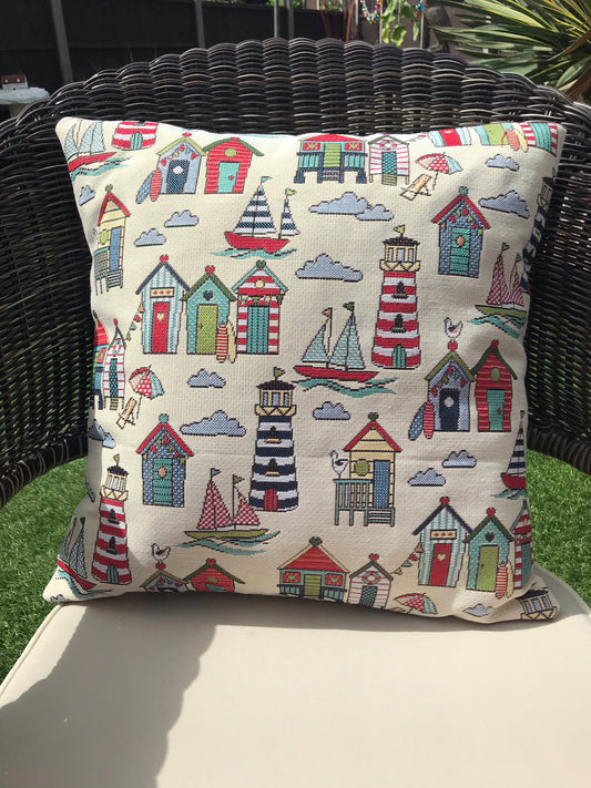 Seaside Tapestry Style Cushion